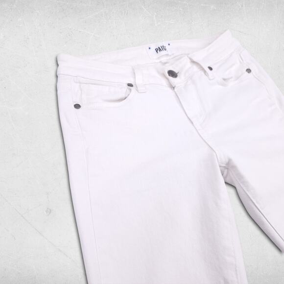 Paige Verdugo Ankle Jeans Women’s 26 White Wash Skinny Stretch Embroidered Denim - Picture 10 of 12